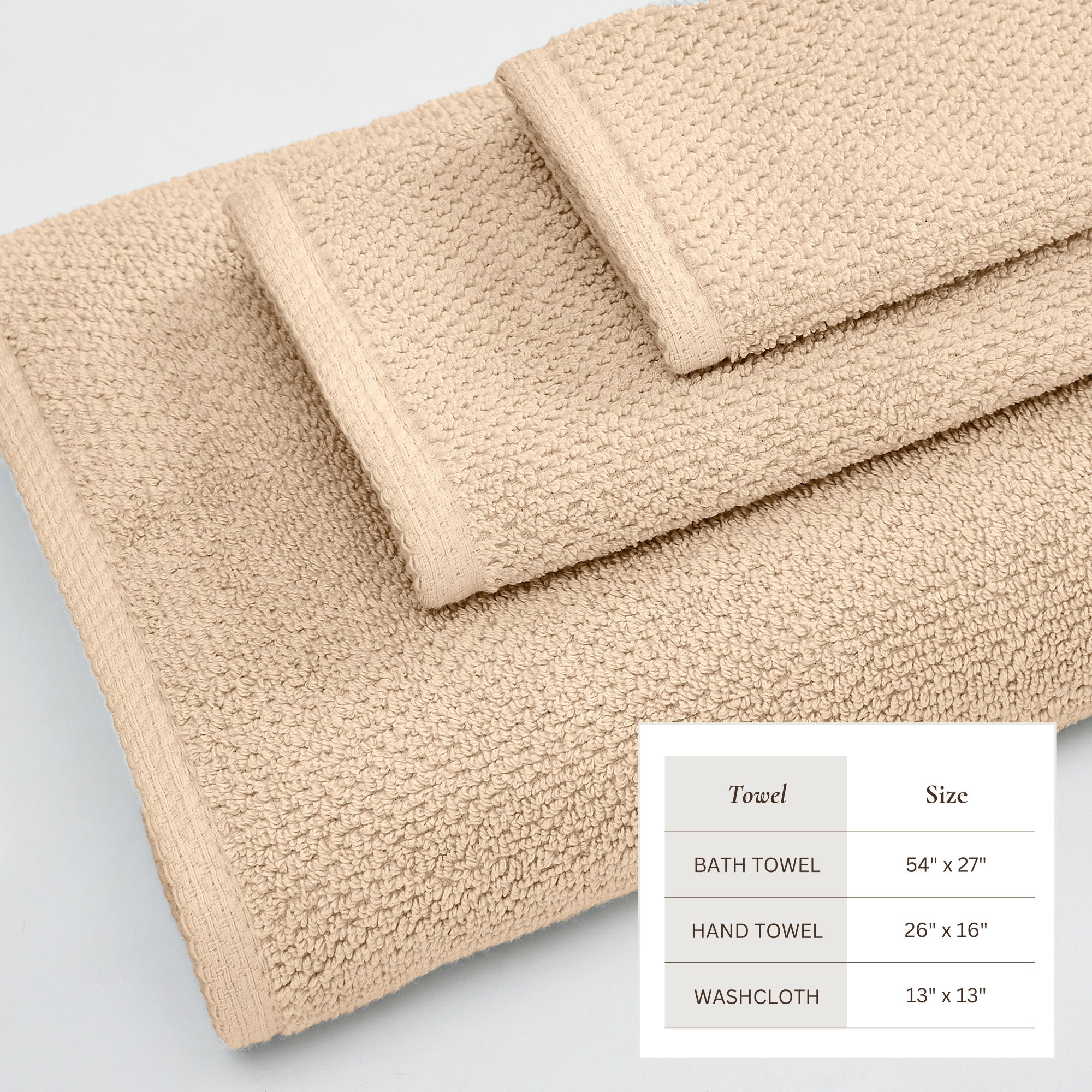 Cotton Textured Bath Towel Set