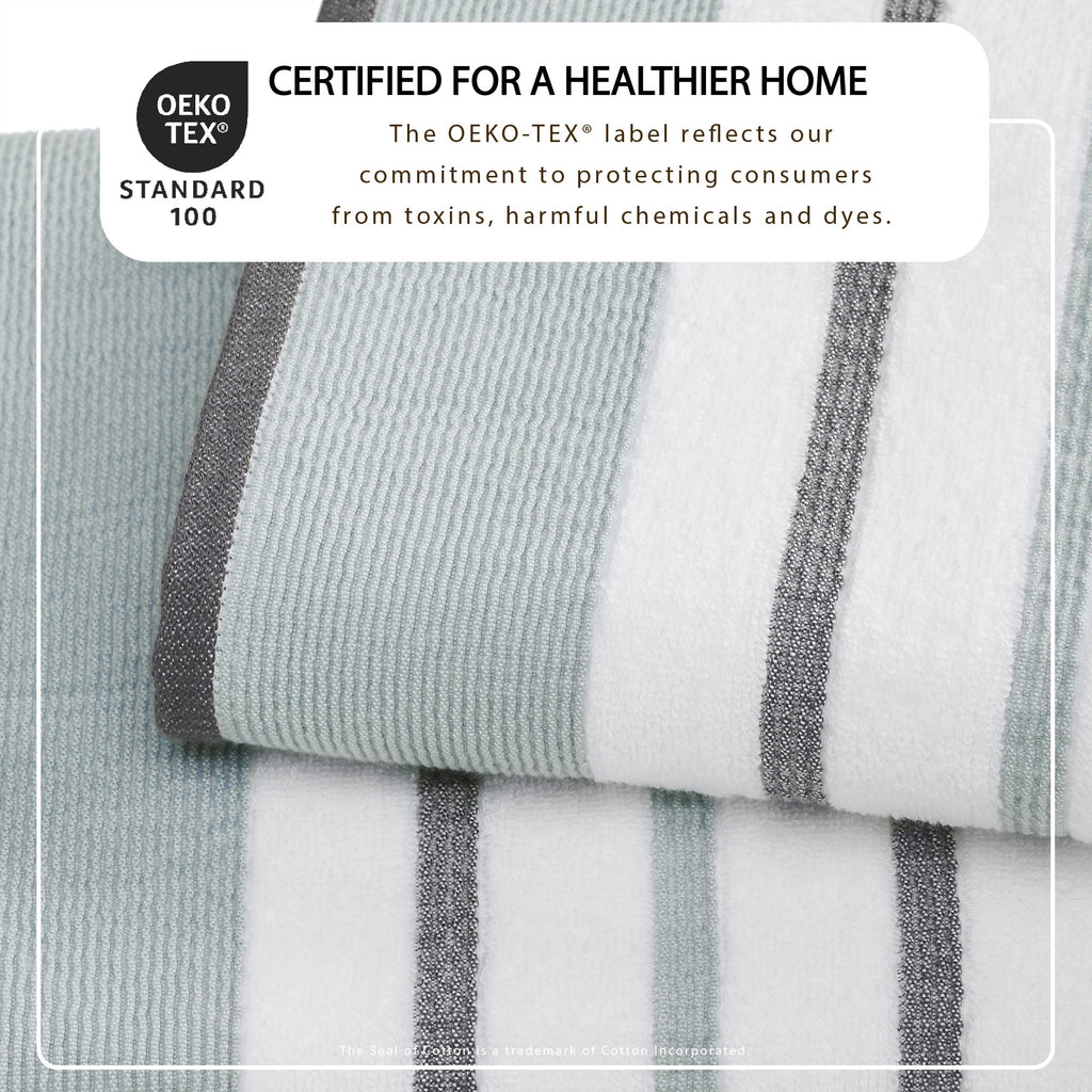 Decorative Cotton Stripe Bath Towel Set