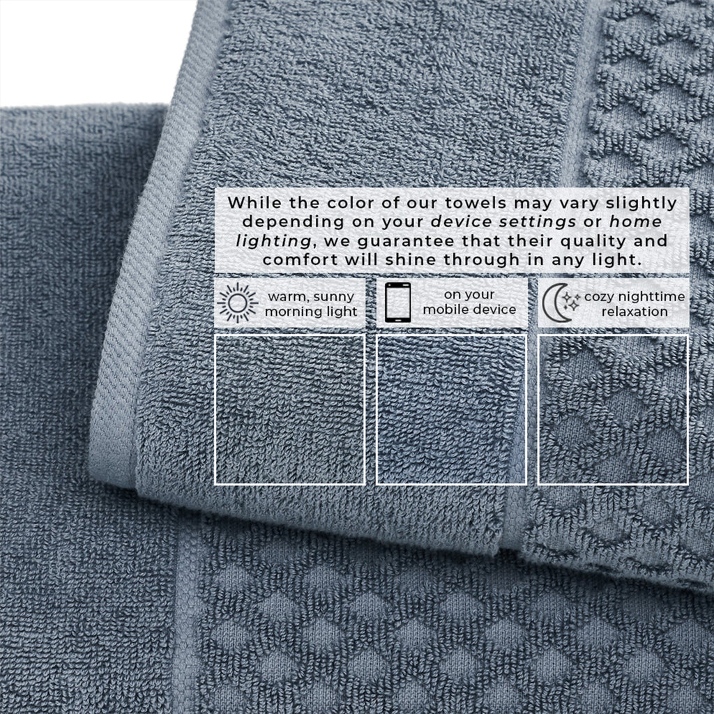 Cotton Diamond Waffle Weave Bath Towel Set