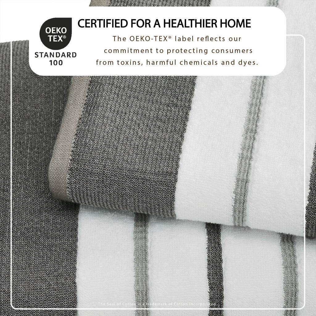 Decorative Cotton Stripe Bath Towel Set
