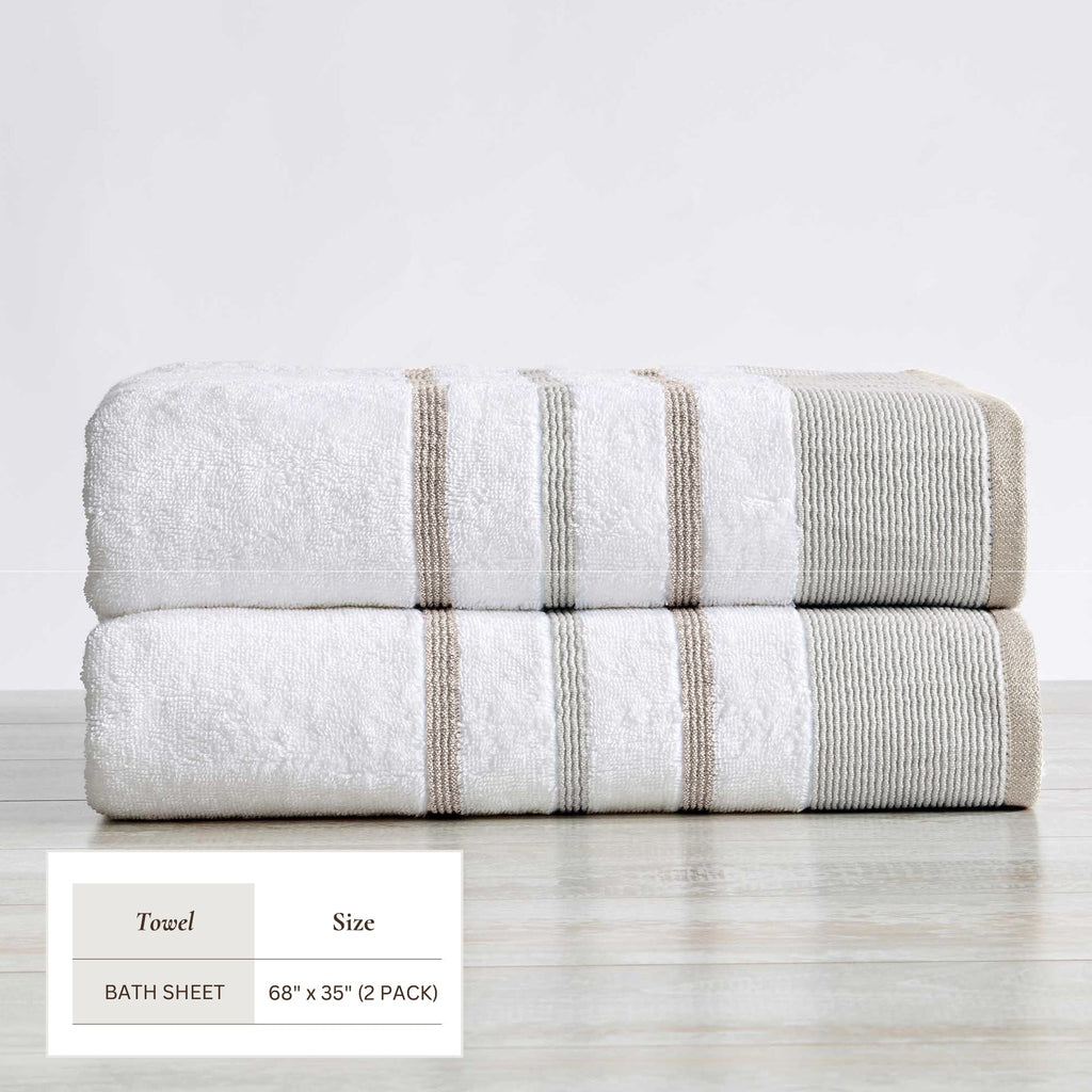 Decorative Cotton Stripe Bath Towel Set